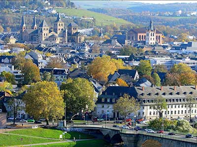 Video - Blick über Trier - mit Kaiser Wilhelm Brücke - Dom und Konstantin Basilika sowie der Universitär Trier - von Rainer Langer.com
